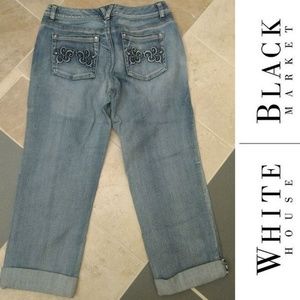 🔴WHBM Denim Capri Cuffed Crop Jeans